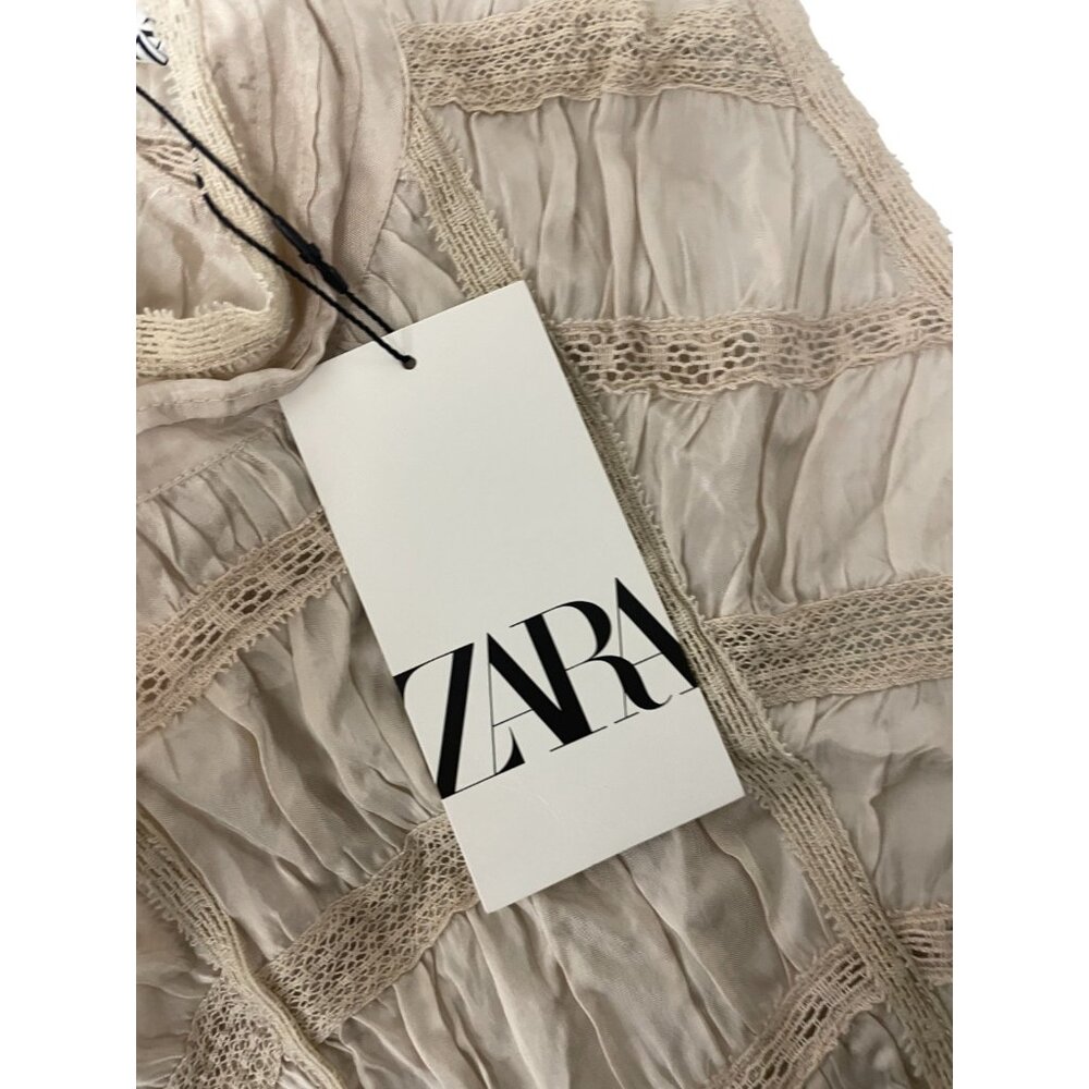 Zara ZW collection Womens Maxi Dress S Pink Lace Halter Crochet 6895/261 NWT - Picture 8 of 16